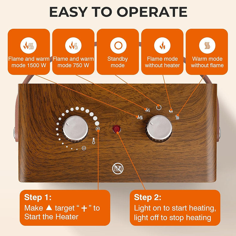 🔥Electric Portable Fireplace Heater - 🎄Christmas Decorations✨