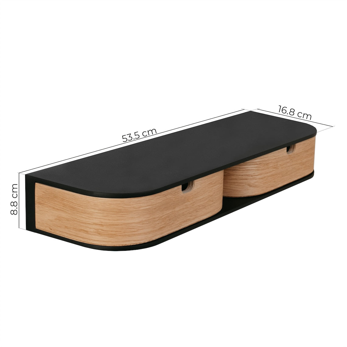 Mounted wall nightstand, Entryway retro floating console, Modern floating wooden bedside table shelf drawer