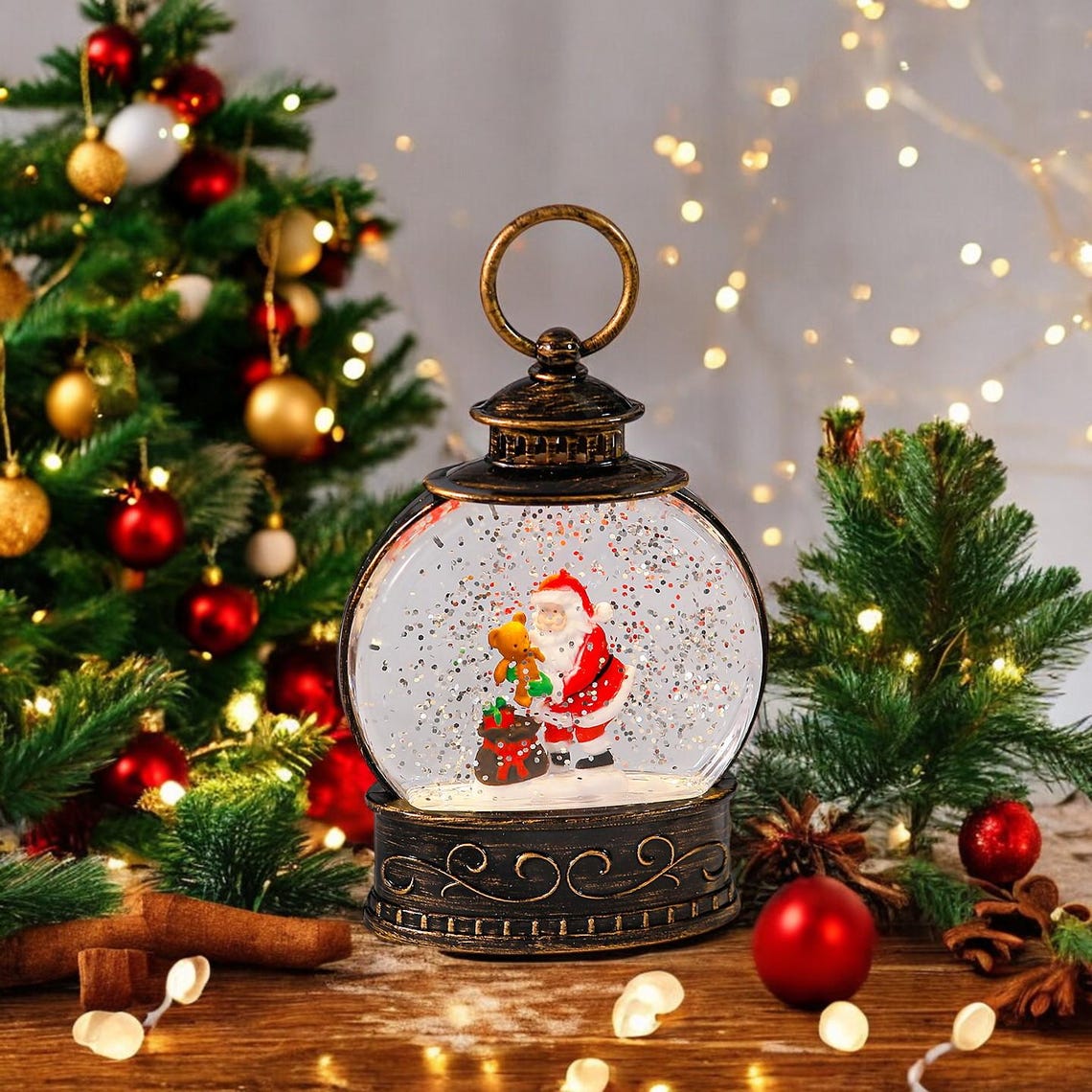 Christmas Snow Globe Lantern: Nativity Scene Wind Lamp