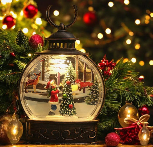 Christmas Snow Globe Lantern: Nativity Scene Wind Lamp