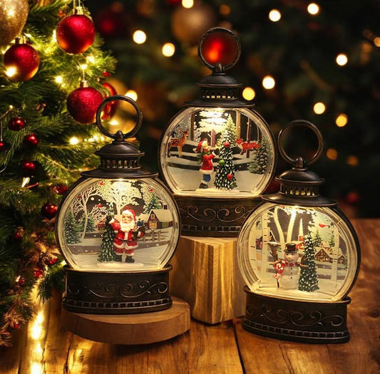 Christmas Snow Globe Lantern: Nativity Scene Wind Lamp