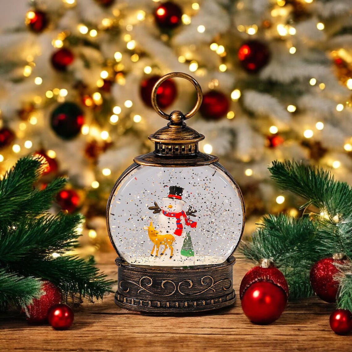 Christmas Snow Globe Lantern: Nativity Scene Wind Lamp