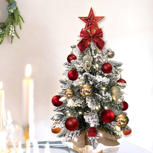 Snow Flocked Mini Christmas Tree | 2ft Prelit Tabletop Decor